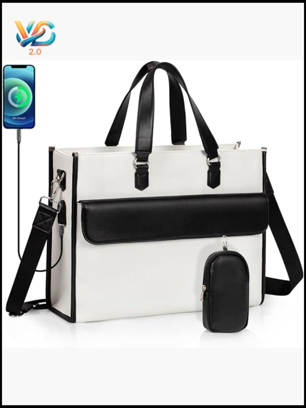 Leather Laptop Tote Bag 17 inch Shoulder Bag Work Bag